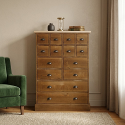 Comoda cu 14 sertare, blat stejar de la Studio Szel PS158 - TopOak-TopP0 - P084 - LACUIT & VOPSIT