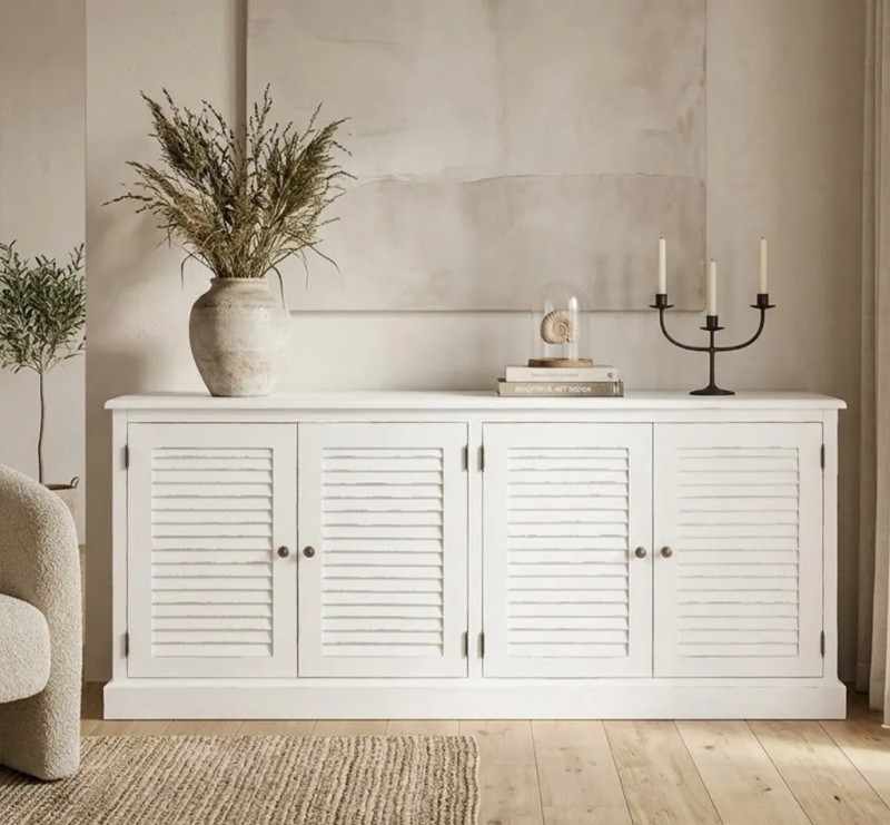 Bufet cu 4 usi, Colectia Shutter cu finisaj White