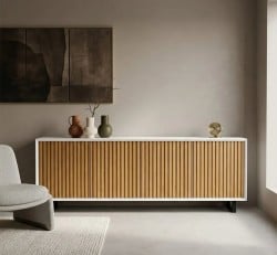 Comoda cu 4 usi Slatted de la Studio Szel PS753 - Culoare Corp_P004 - Culoare Usi_P082 - DUBLU COLOR