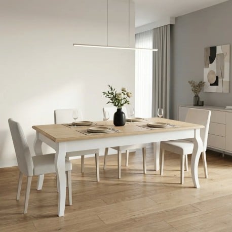 Masa dining cu picioare curbate 180x90x78cm de la Studio Szel PS383 - Culoare Top_P037 - Culoare Corp_P030++P004A