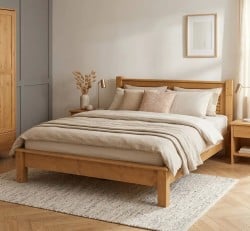Pat cu tablie tip jaluzele 160x200cm, Colectia Shutter de la Studio Szel PS614 - Culoare_P002 - CERUIT