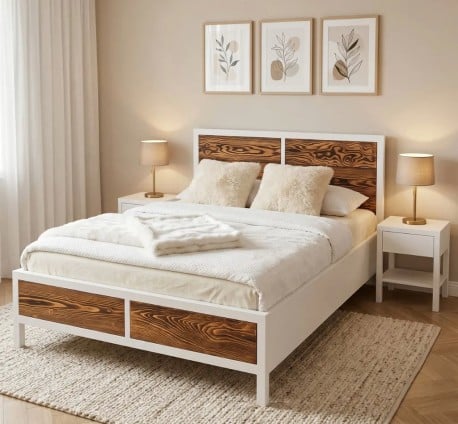 Pat 140x200 Rustic Haven de la Studio Szel PS747 - Culoare Corp_P004 - Culoare Tabliile_P064 - DUBLU COLOR