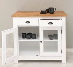 Comoda cu 2 usi, 2 sertare, blat stejar de la Studio Szel PS684 - Culoare Top_P089 - Culoare Corp_P004 - DOUBLE COLOR