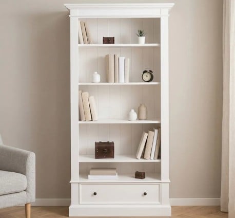Biblioteca cu 1 sertar, cu dim. 100x32x195, din MDF de la Studio Szel MPS40 - Culoarea_P039 - VOPSIT