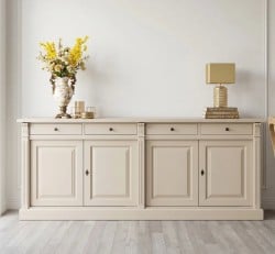 Bufet cu 4 usi si 4 sertare, Colectia Directoire de la Studio Szel PS16BAS - Culoare Ext._P024 / Culoare Int._P050 - DUBLU COLOR