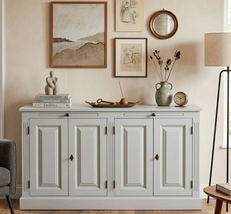 Bufet 4 usi, BAS cu finisaj Cool Grey