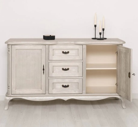 Comoda cu 2 usi si 3 sertare Chic, sertare pe sine soft close de la Studio Szel PS648 - Culoare_P090 - PERIAT ADANC