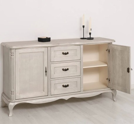 Comoda cu 2 usi si 3 sertare Chic, sertare pe sine soft close de la Studio Szel PS648 - Culoare_P090 - PERIAT ADANC