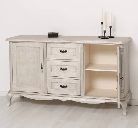 Comoda cu 2 usi si 3 sertare Chic, sertare pe sine soft close de la Studio Szel PS648 - Culoare_P090 - PERIAT ADANC