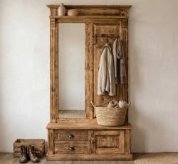 Cuier Ornamentat cu Oglindă, 1 Ușă și 2 Sertare | Studio Szel