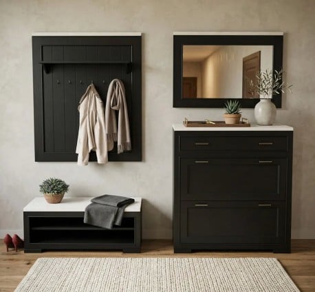Pure Black Set pentru Hol de la Studio Szel - SET114 - Culoare Top_P080 - Culoare Corp_P003