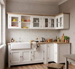 Set Bucătărie Ivory Corner de la Studio Szel - SET120 - Culoare Top_P061 - Culoare Corp_P039 - DUBLU COLOR
