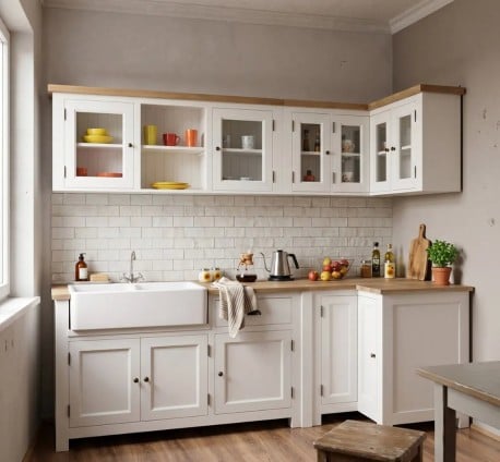 Set Bucătărie Ivory Corner de la Studio Szel - SET120 - Culoare Top_P061 - Culoare Corp_P039 - DUBLU COLOR