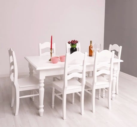 Set Dining Classic White de la Studio Szel - SET126 - Culoare_P004 - VOPSIT