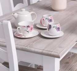 Set Dining Shabby Chic cu 8 Scaune de la Studio Szel - SET128 - Culoare Top_ P067 - Culoare Corp_P004 - DUBLU COLOR