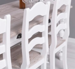 Set Dining Shabby Chic cu 8 Scaune de la Studio Szel - SET128 - Culoare Top_ P067 - Culoare Corp_P004 - DUBLU COLOR