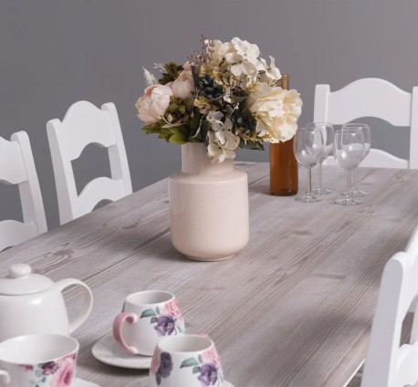 Set Dining Shabby Chic cu 8 Scaune de la Studio Szel - SET128 - Culoare Top_ P067 - Culoare Corp_P004 - DUBLU COLOR