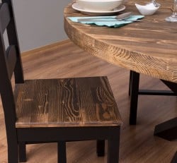 Set Dining Rotund Industrial cu 4 Scaune de la Studio Szel - SET130 - Culoare Top_P064 - Culoare Corp_P003 - DUBLU COLOR