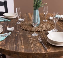 Set Dining Rotund Industrial cu 4 Scaune - SET130