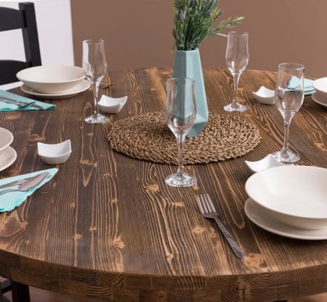 Set Dining Rotund Industrial cu 4 Scaune - SET130