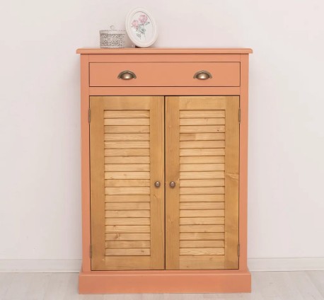 Comoda cu 2 usi si 1 sertar, Colectia Shutter de la Studio Szel PS572 - Culoare Top_P002 - Culoare Corp_P112 - Culoare Usi si Sertare_P002 - DUBLU COLOR
