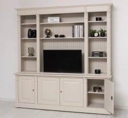 Bibliotecă Living cu Spațiu TV de la Studio Szel - PS818BAS+SUP - Culoare_P024 - VOPSIT
