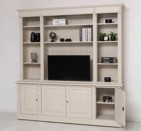 Bibliotecă Living cu Spațiu TV de la Studio Szel - PS818BAS+SUP - Culoare_P024 - VOPSIT