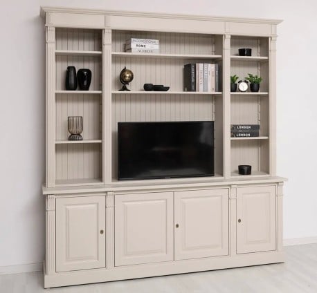 Bibliotecă Living cu Spațiu TV de la Studio Szel - PS818BAS+SUP - Culoare_P024 - VOPSIT