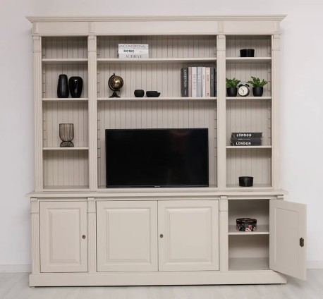 Bibliotecă Living cu Spațiu TV de la Studio Szel - PS818BAS+SUP - Culoare_P024 - VOPSIT