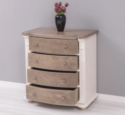 Comoda cu 4 sertare curbate, Colectia Directoire de la Studio Szel PS36 - Culoare Top_P037 - Culoare Corp_P015A - Culoare Sertare_P037 - DUBLU COLOR