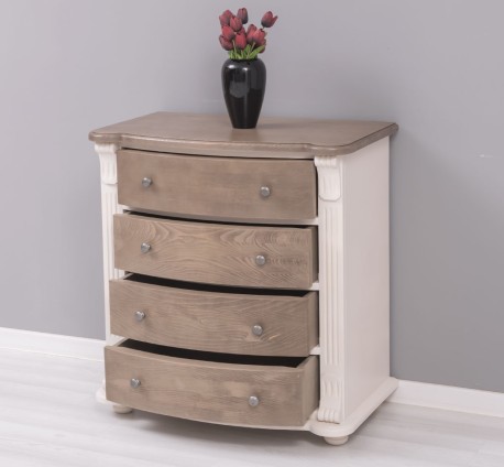 Comoda cu 4 sertare curbate, Colectia Directoire de la Studio Szel PS36 - Culoare Top_P037 - Culoare Corp_P015A - Culoare Sertare_P037 - DUBLU COLOR