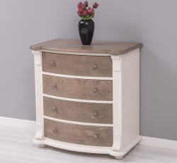 Comoda cu 4 sertare curbate, Colectia Directoire de la Studio Szel PS36 - Culoare Top_P037 - Culoare Corp_P015A - Culoare Sertare_P037 - DUBLU COLOR
