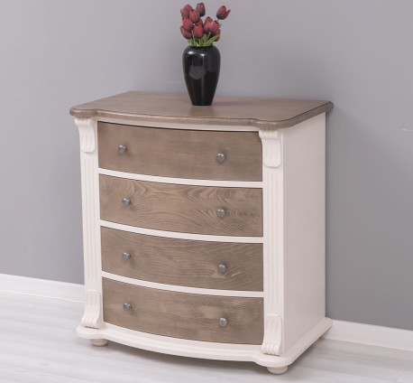 Comoda cu 4 sertare curbate, Colectia Directoire de la Studio Szel PS36 - Culoare Top_P037 - Culoare Corp_P015A - Culoare Sertare_P037 - DUBLU COLOR