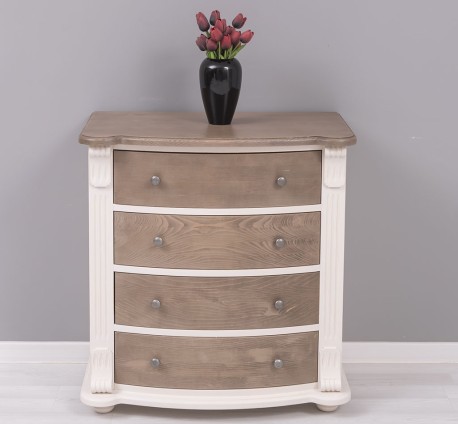 Comoda cu 4 sertare curbate, Colectia Directoire de la Studio Szel PS36 - Culoare Top_P037 - Culoare Corp_P015A - Culoare Sertare_P037 - DUBLU COLOR