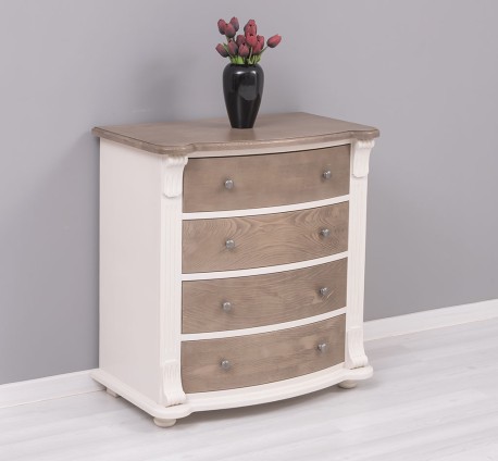Comoda cu 4 sertare curbate, Colectia Directoire de la Studio Szel PS36 - Culoare Top_P037 - Culoare Corp_P015A - Culoare Sertare_P037 - DUBLU COLOR