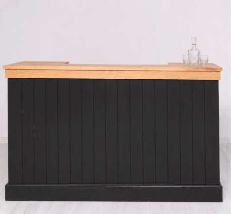 Tejghea de bar cu dungi verticale 180 cm, blat stejar de la Studio Szel PS696 - Culoare Top_P061 - Culoare Corp_P003 - DUBLU COLOR