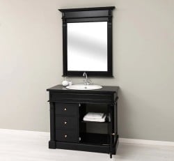 Set Mobilier Baie Negru cu Oglindă de la Studio Szel - SET133 - Culoare_P150 - VOPSIT