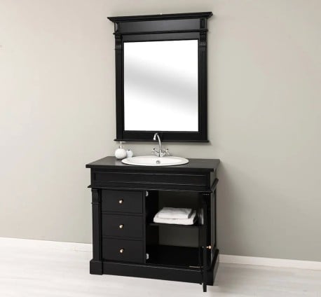 Set Mobilier Baie Negru cu Oglindă de la Studio Szel - SET133 - Culoare_P150 - VOPSIT
