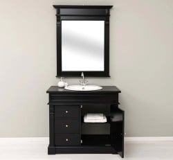 Set Mobilier Baie Negru cu Oglindă de la Studio Szel - SET133 - Culoare_P150 - VOPSIT