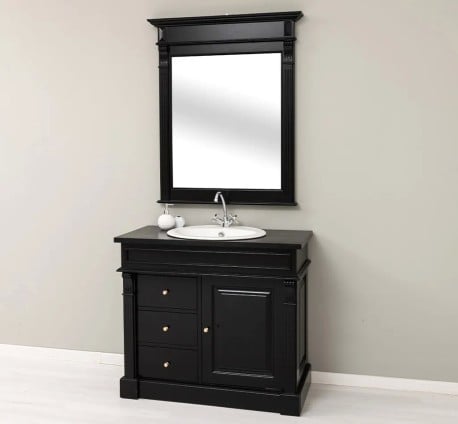Set Mobilier Baie Negru cu Oglindă de la Studio Szel - SET133 - Culoare_P150 - VOPSIT