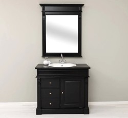 Set Mobilier Baie Negru cu Oglindă de la Studio Szel - SET133 - Culoare_P150 - VOPSIT