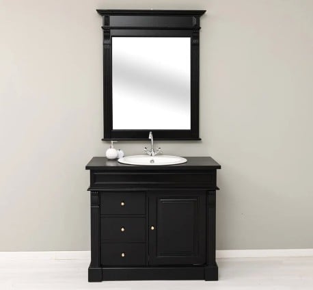 Set Mobilier Baie Negru cu Oglindă de la Studio Szel - SET133 - Culoare_P150 - VOPSIT