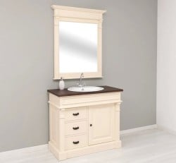 Set Mobilier Baie Crem cu Oglindă de la Studio Szel - SET134 - Culoare Top_P081- Corp_P025 - DUBLU COLOR
