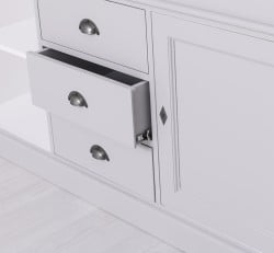 Bufet cu 2 usi, 3 sertare, 3 compartimente cu usa sticla, BAS de la Studio Szel PS24BAS - Culoare Ext._P010 - Culoare Int._P004 - DUBLU COLOR