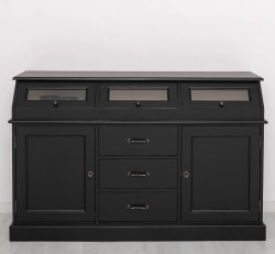 Buffet with 2 doors, 3 drawers, 3 compartments with glass door, BAS - PS24BAS - Color_P003_P015 - DOUBLE COLORED