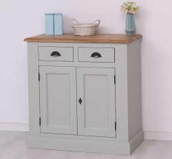 Bufet cu 2 usi, 2 sertare, blat stejar, BAS de la Studio Szel PS70BAS - Culoare Top_P061 - Culoare Corp_P077A - DUBLU COLOR