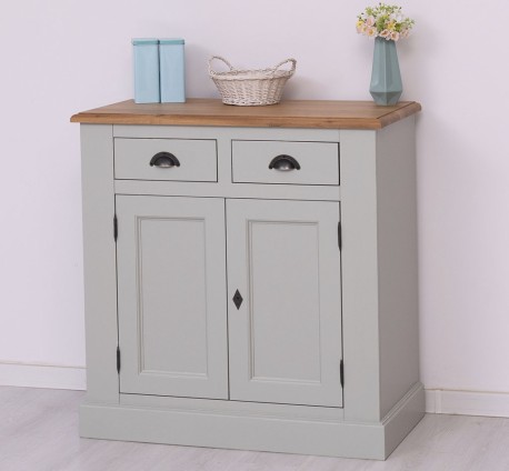 Bufet cu 2 usi, 2 sertare, blat stejar, BAS de la Studio Szel PS70BAS - Culoare Top_P061 - Culoare Corp_P077A - DUBLU COLOR