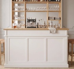 Bar cu 4 sertare, 4 compartimente deschise, blat stejar - PS578-TOP OAK