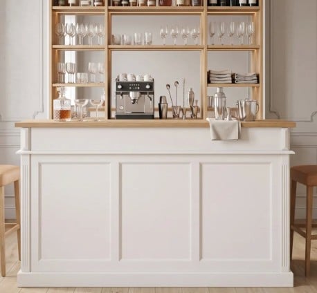 Bar cu 4 sertare, 4 compartimente deschise, blat stejar - PS578-TOP OAK