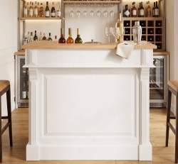 Bar cu suport pentru sticle de vin, blat stejar - PS671-120-TOP OAK